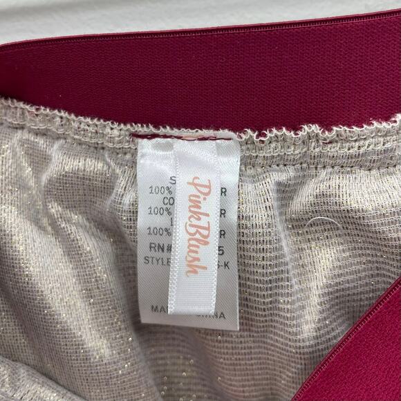 Pink Blush Tulle Midi Skirt Womens Large Burgundy Gold Glitter Underlay 90138S-K - Picture 6 of 7
